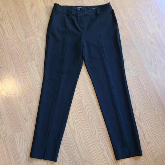 ST. JOHN CAVIAR JENNIFER CREPE MOROCAIN SLIM PANTS FLAT FRONT STRAIGHT LEG sz 4 - Picture 2 of 8